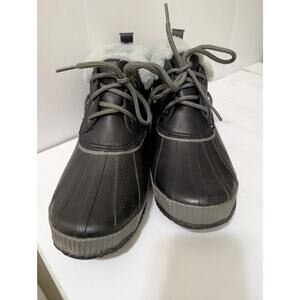 JBU Jambu Waterproof Maria Rain Boots Faux Fur Lined Black Gray